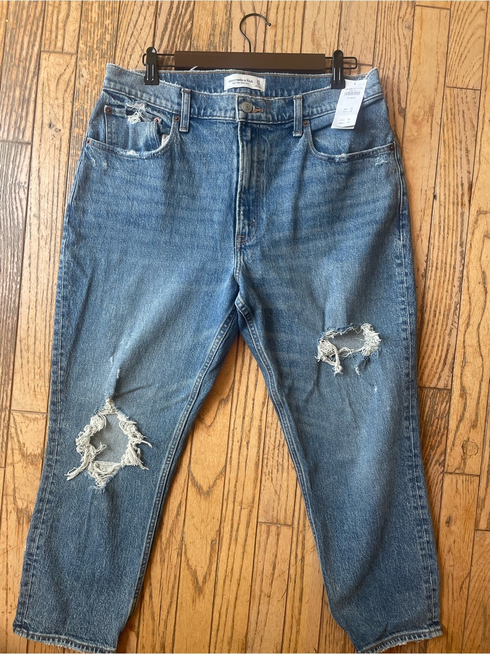 Abercrombie & Fitch Distressed Light Blue Boyfriend Jeans